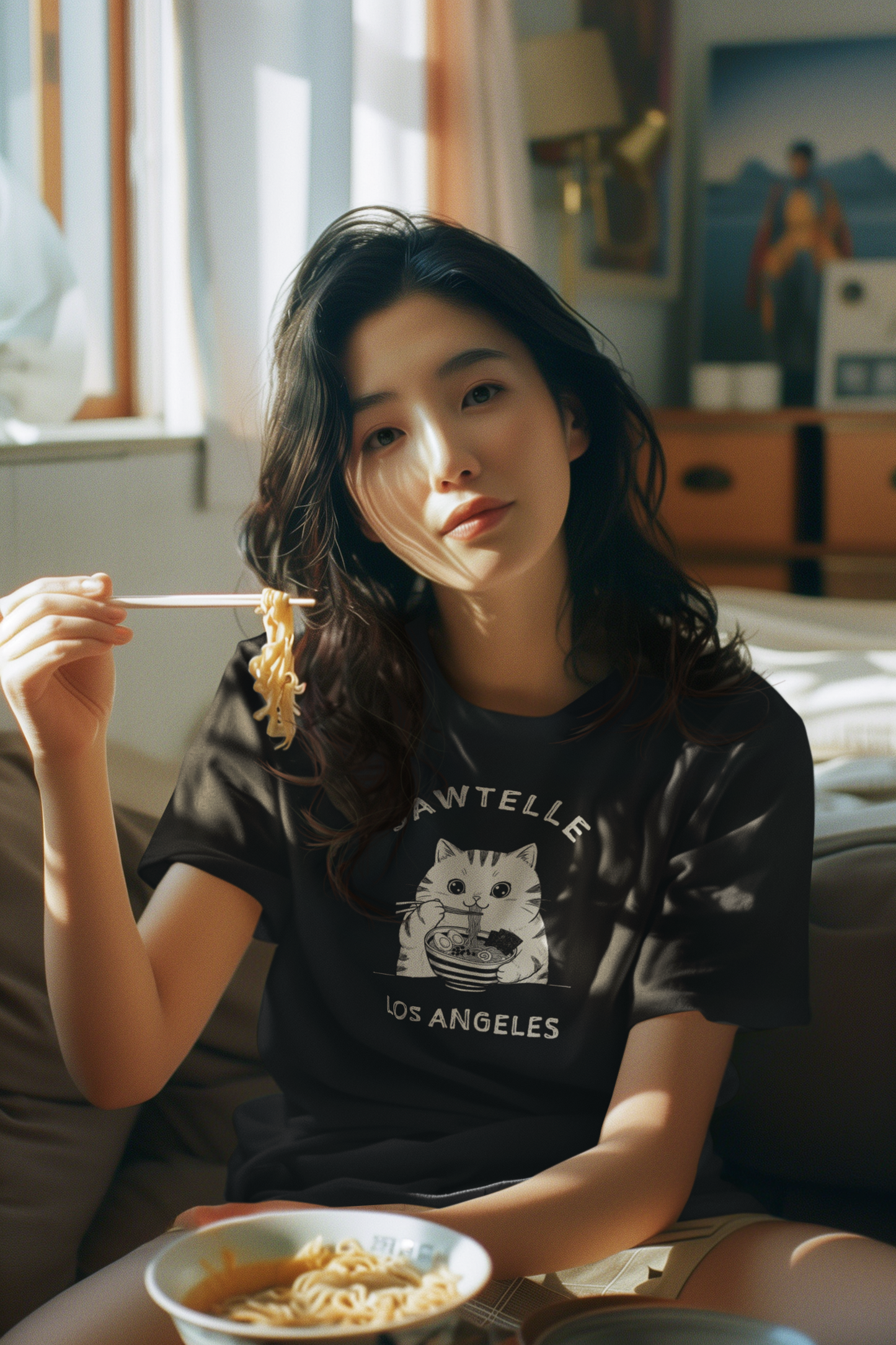 Sawtelle Cat Eating Ramen Shirt