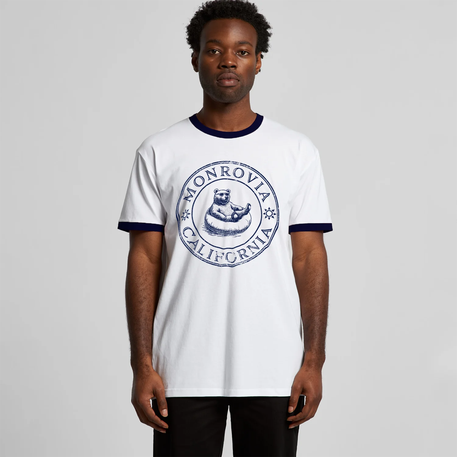 Monrovia Pool Bear White and Navy RInger