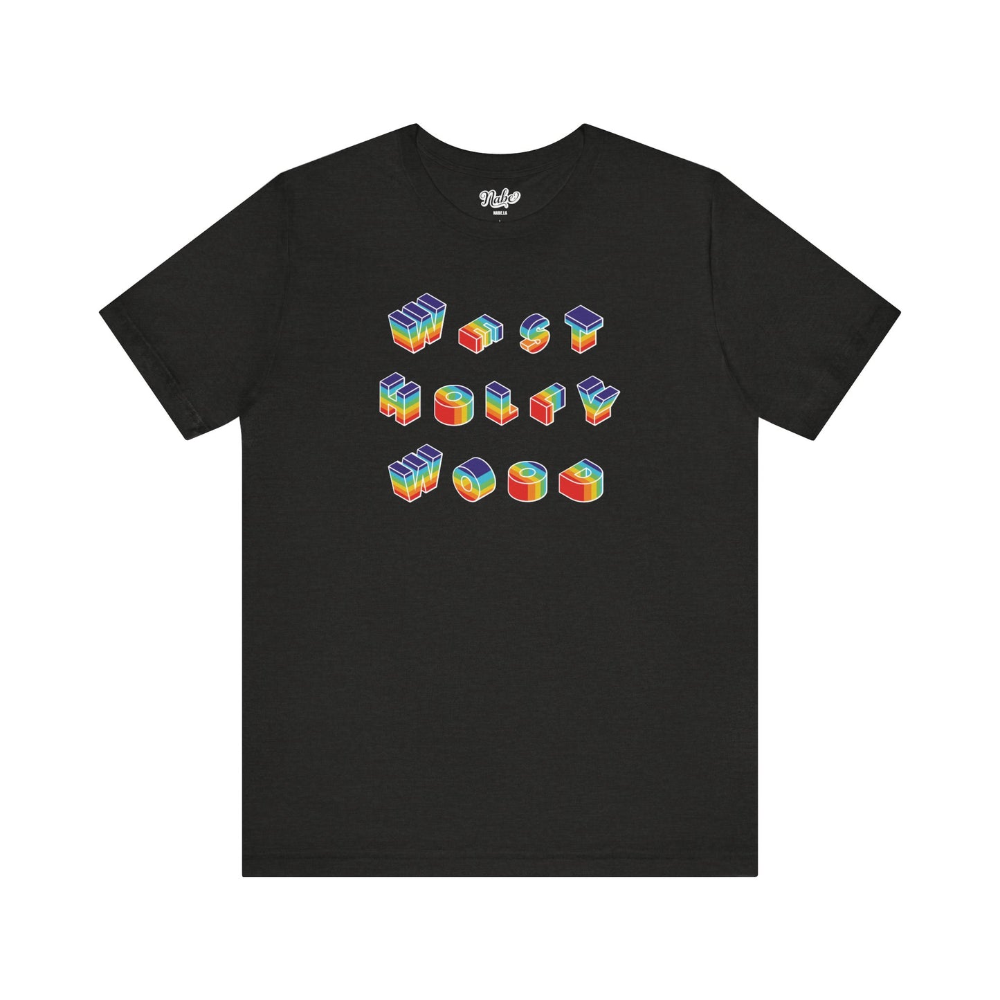 West Hollywood Rainbow 3D Text shirt